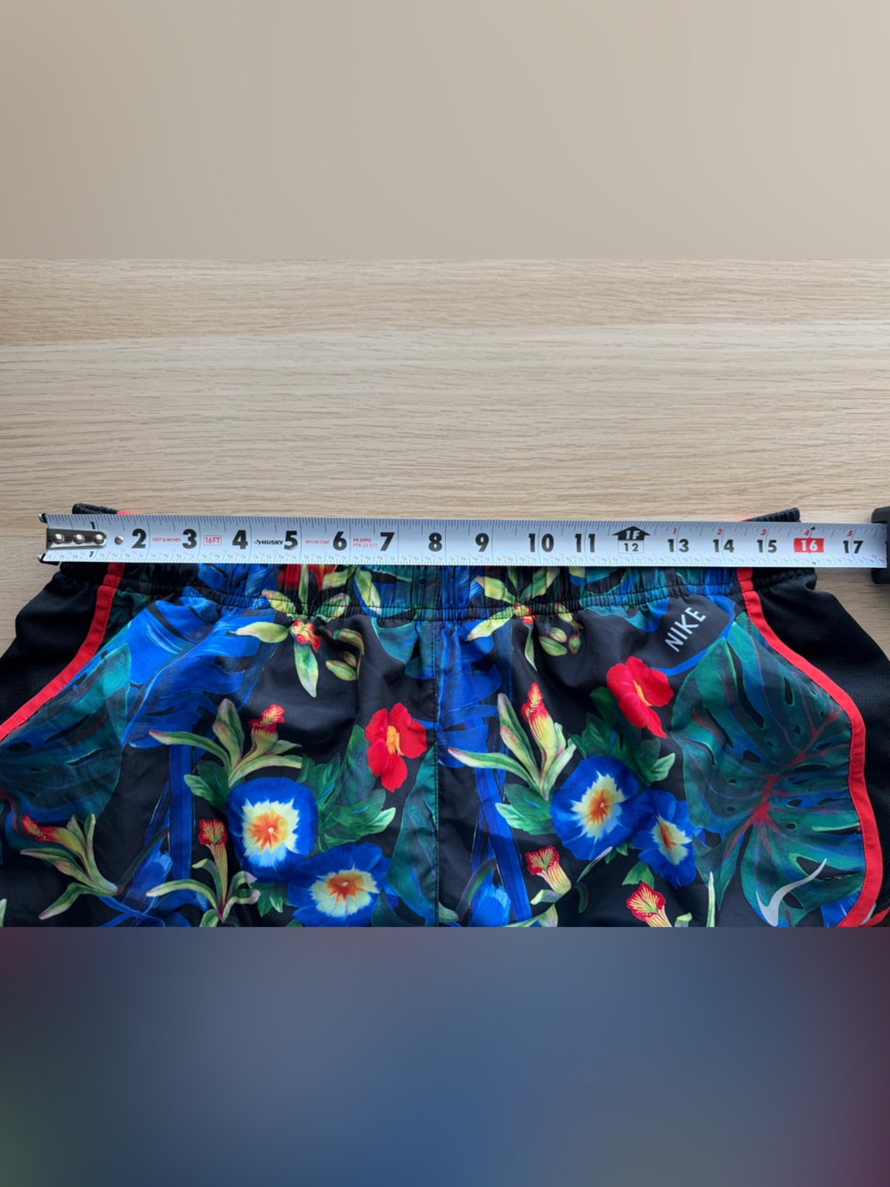 Nike Dr-Fit XL Tropical Floral Running Shorts w/ Red Trim - Picture 3 of 11